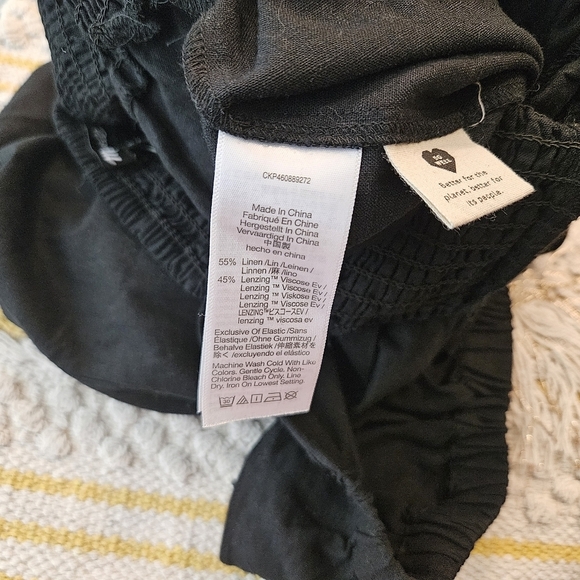 Madewell Linen-Blend Lucie Smocked Romper Black Size 8 NWT Summer Vacation - Picture 11 of 11